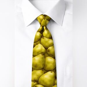 Vintage Pear Print Tie | Fruit Pattern Necktie